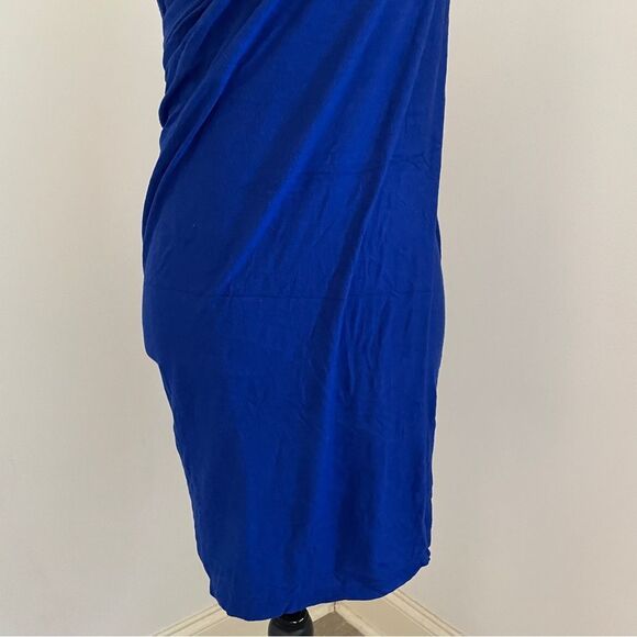 VENUS Blue Slip Dress Wrap Style Coverup One Size Minimalist Beach Cover Resort - Picture 6 of 8